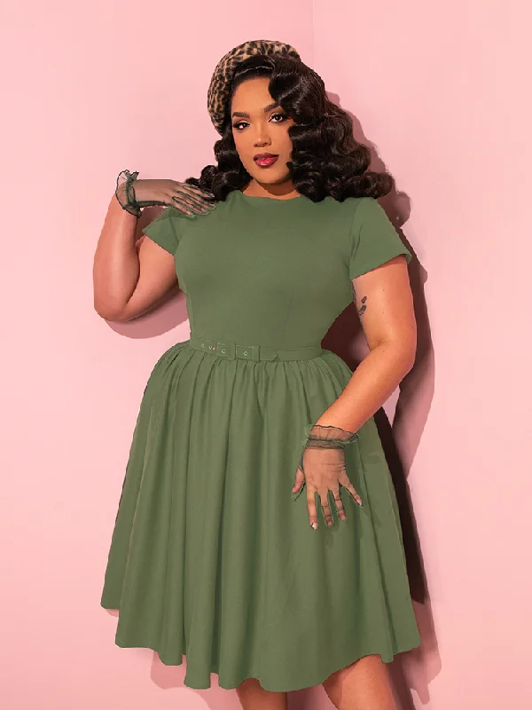 Custom DressAvon Swing Dress in Sage Green - Vixen by Micheline Pitt