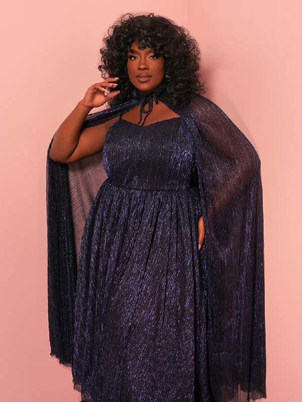 Lace DressLABYRINTH™ Jareth Gown With Matching Cape in Midnight Blue