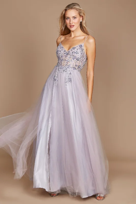 women's trendy dressesDylan & Davids Long Jeweled Hand Beaded Tulle Prom Dress