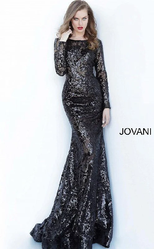 Shift DressJovani 55535 Long Sleeve Prom Formal Gown