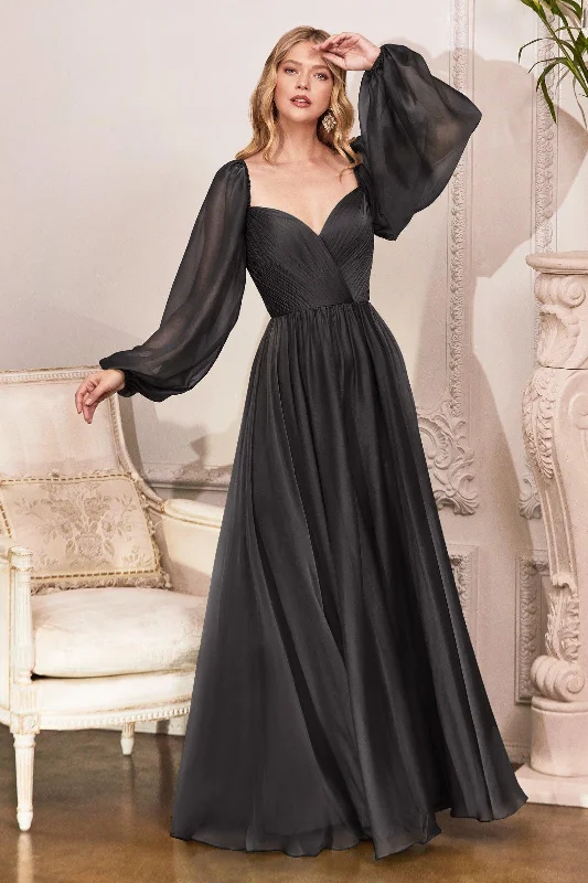 women's cotton dressesCinderella Divine CD243 Off Shoulder Long Sleeve Formal Prom Dress