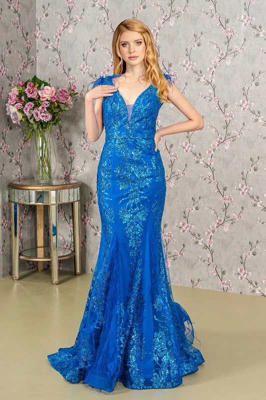 Chic DressProm Long Formal Glitter Mesh Mermaid Dress