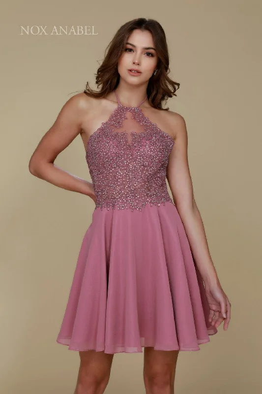 Knit DressShort Halter Neck Homecoming Prom Dress Sale