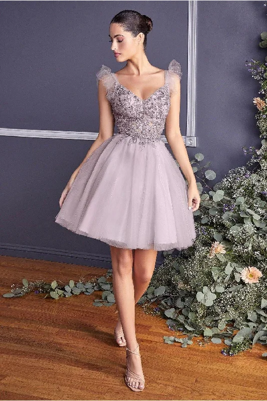 Flowy DressCinderella Divine CD9238 Short Prom Dress Cocktail