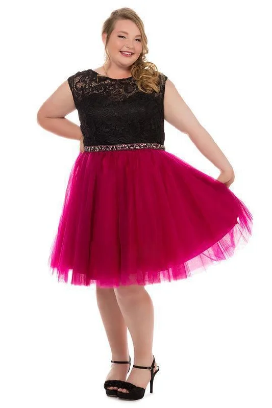 Sequined DressSydneys Closet Plus Size Short Prom Dress