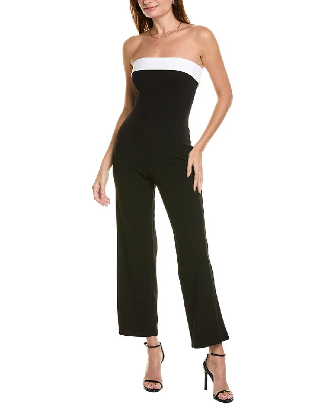 women's loose-fit jumpsuitsBebe Strapless Cuff Jumpsuit