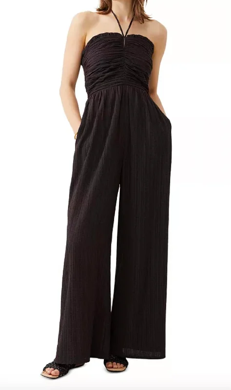 women's jumpsuits for moisture-wicking materialsBonny Pleated Jumpsuit In Chocolate