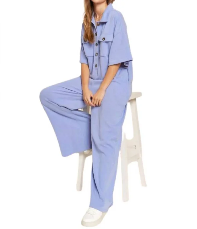 women's jumpsuits for glamorous eveningsDay Date Wide Leg Jumpsuit In Blue/purple