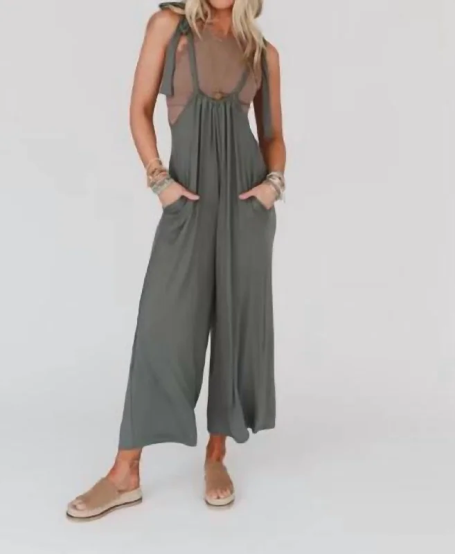 women's jumpsuits for fair-trade practicesForever Relaxed Gathered Jumpsuit In Light Olive