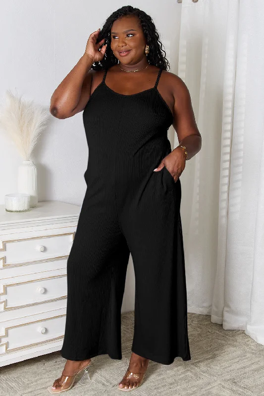 women's jumpsuits for maximalist fashionFull Size Spaghetti Strap V-Neck Jumpsuit