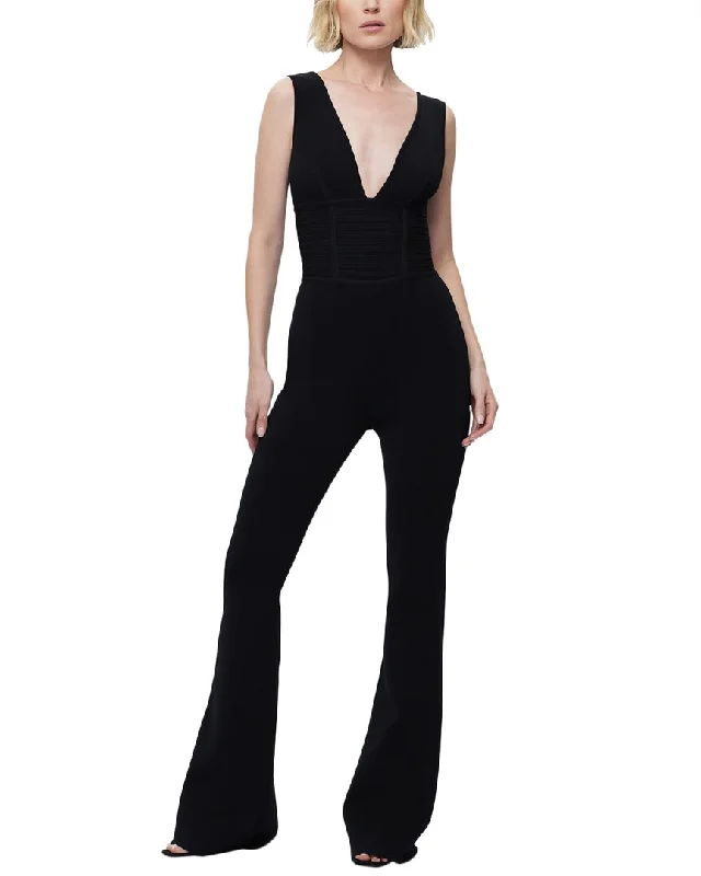 women's jumpsuits for easy dressingHervé Léger Milano Plunge Jumpsuit