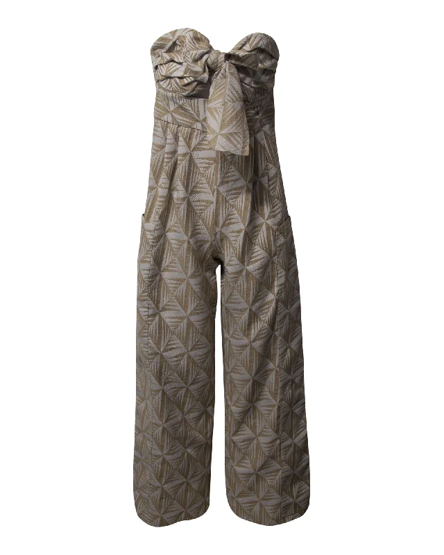 women's retro jumpsuitsJohanna Ortiz Javari Jumpsuit in Natural Cream Cotton