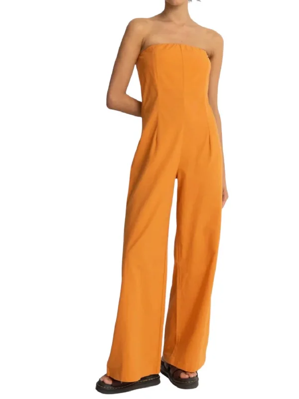 women's jumpsuits for apple-shaped bodiesMimi Jumpsuit In Orange