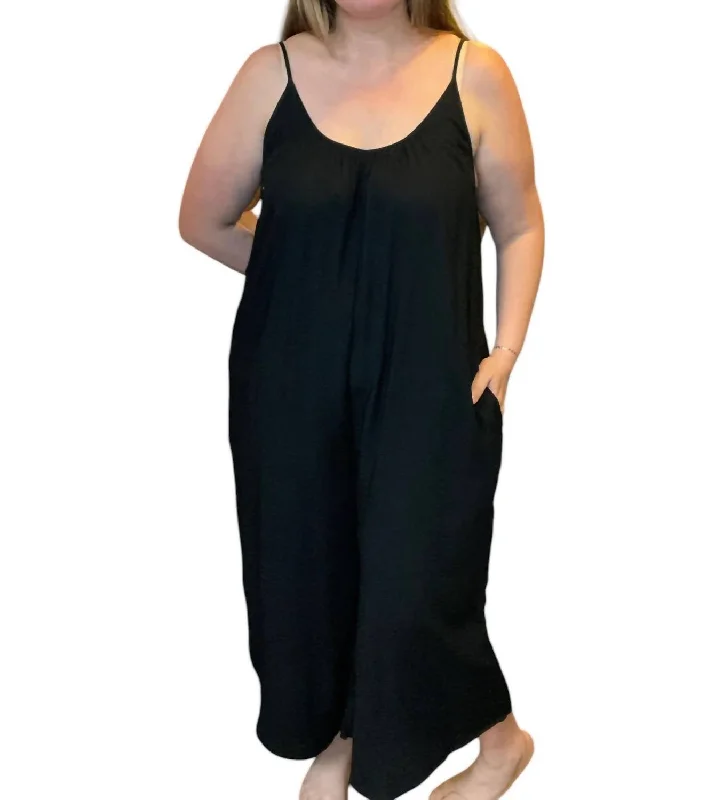 women's jumpsuits for machine-washable fabricsPocket Jumpsuit In Black