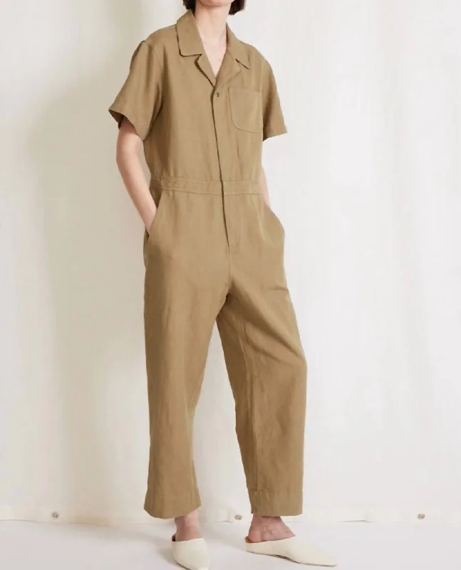 women's jumpsuits for wrinkle-resistant materialsRaito Jumpsuit In Khaki