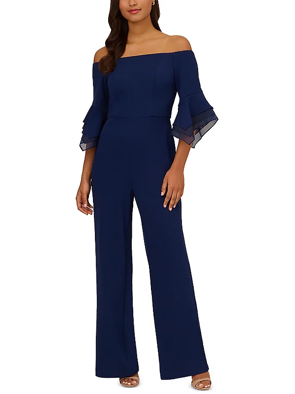 women's high-slit jumpsuitsWomens Crepe Off-The-Shoulder Jumpsuit