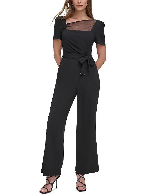 women's jumpsuits with pastel huesWomens Illusion V-Neck Jumpsuit