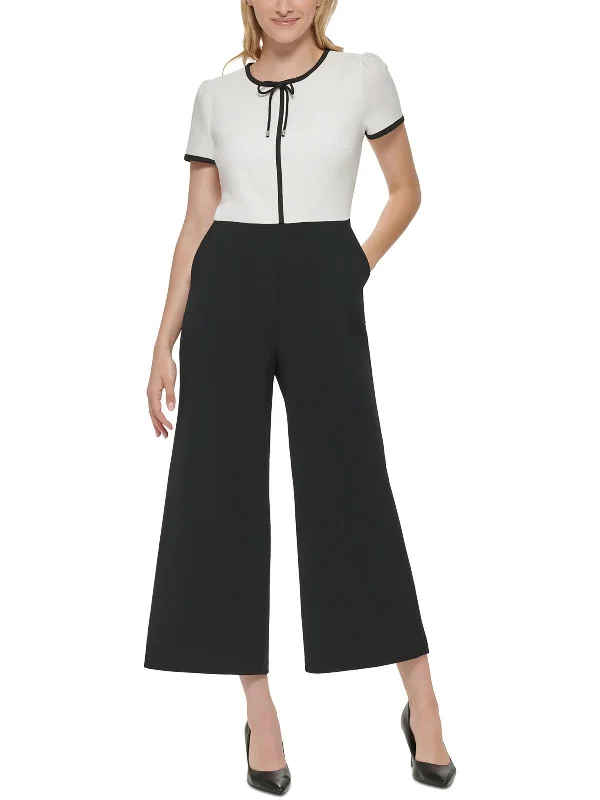 women's boho jumpsuitsWomens Pleated Cropped Jumpsuit