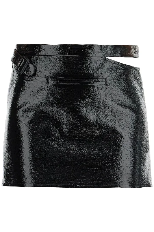 women's pencil pleat skirtsCourreges Women's Vinyl Mini Skirt