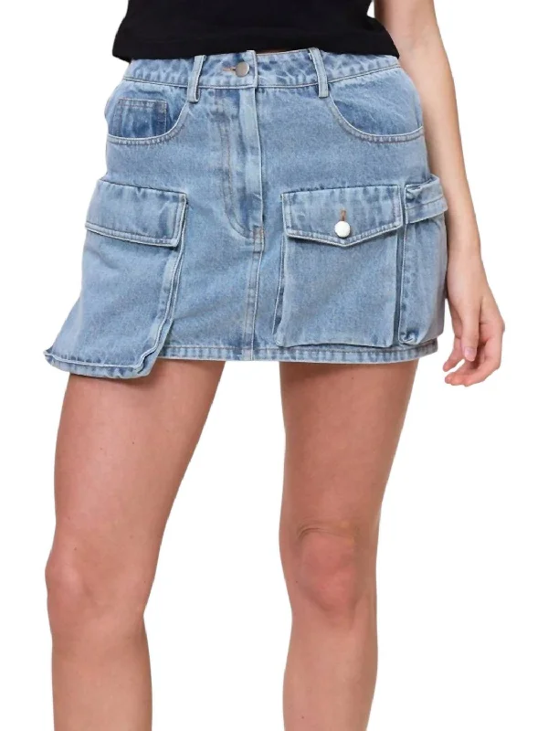 women's cocktail skirtsDenim Cargo Mini Skirt In Blue