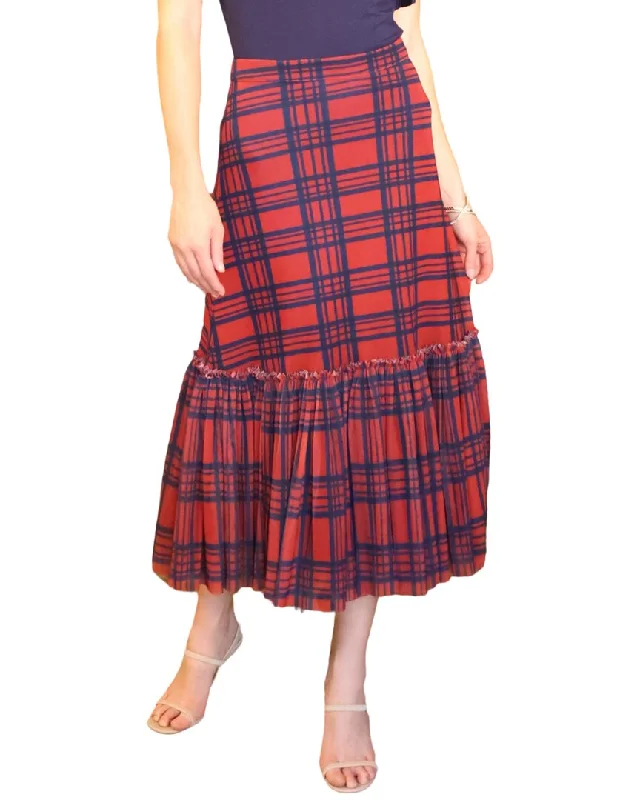 women's low-rise skirtsEva Franco Kym Flounced Midi Skirt