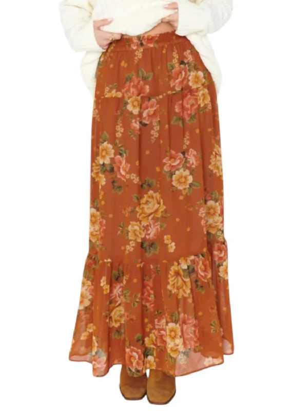 women's lace-up skirtsLarina Maxi Skirt In Garden Harvest