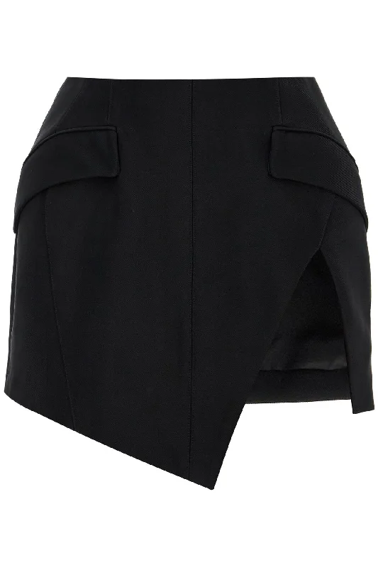 women's woven A-line skirts for summerMugler Women's Asymmetric Mini Skirt With Slit