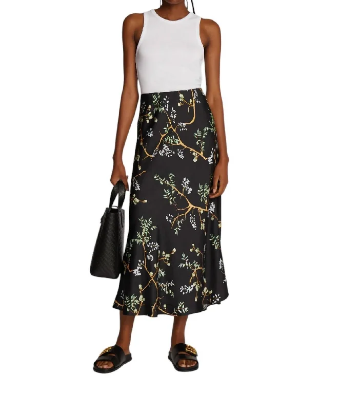 women's skater skirtsOdesli Silk Skirt In Black