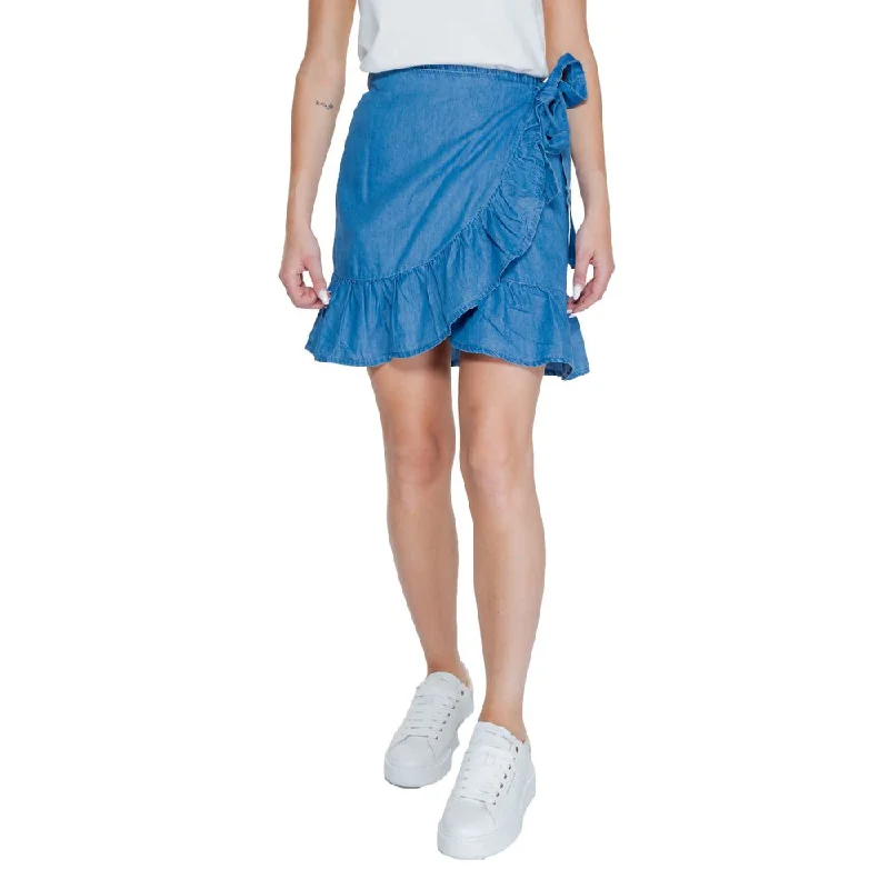 women's summer midi skirtsOnly blue Cotton Women's Skirt