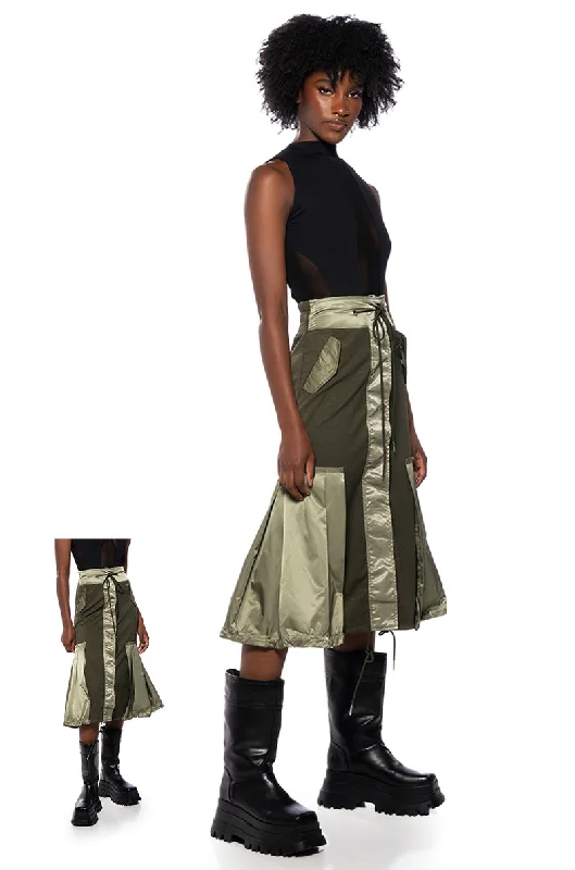 women's woven skirtsQUINCY COLOR BLOCKED MIDI SKIRT