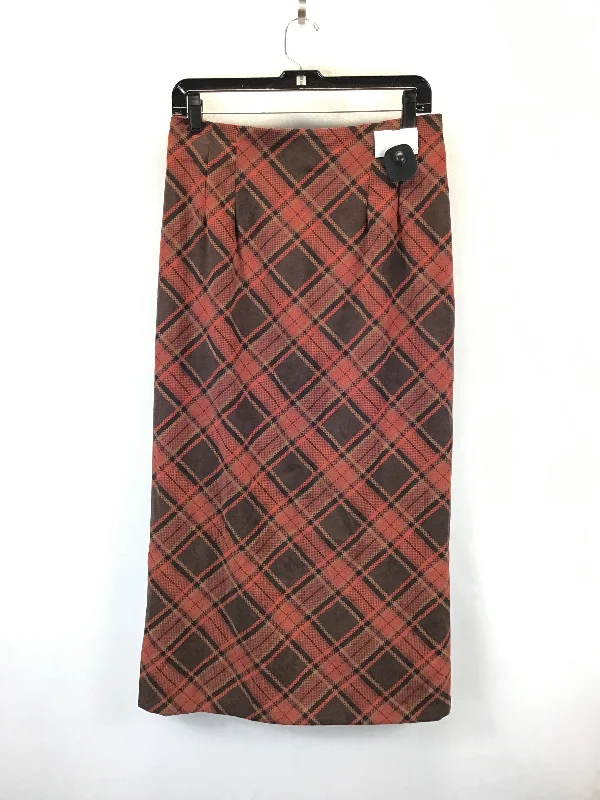 women's classic chiffon skirtsSkirt Midi By Briggs In Plaid Pattern, Size: 10