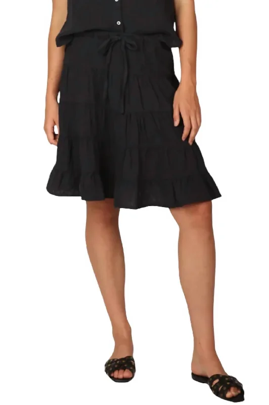 women's chiffon maxi skirtsSophie Mini Skirt In Soft Black