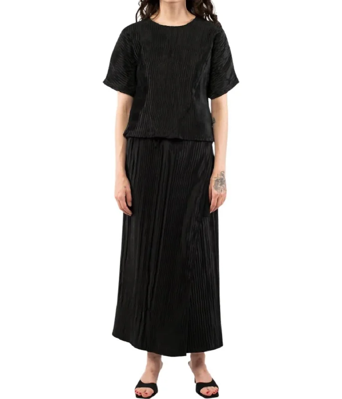 women's polyester skirtsWrap Long Skirt In Black