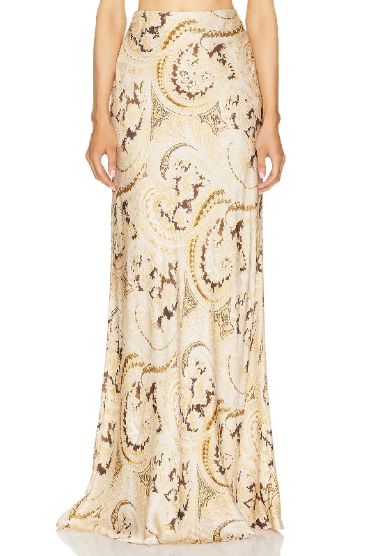 women's velvet wrap skirts for elegant eveningsZeta Long Skirt In Ivory Multi Boute Paisley